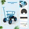 Multi-Purpose Heavy Duty Frame Rolling Garden Scooter with Comfortable Seat and Back Storage Basket